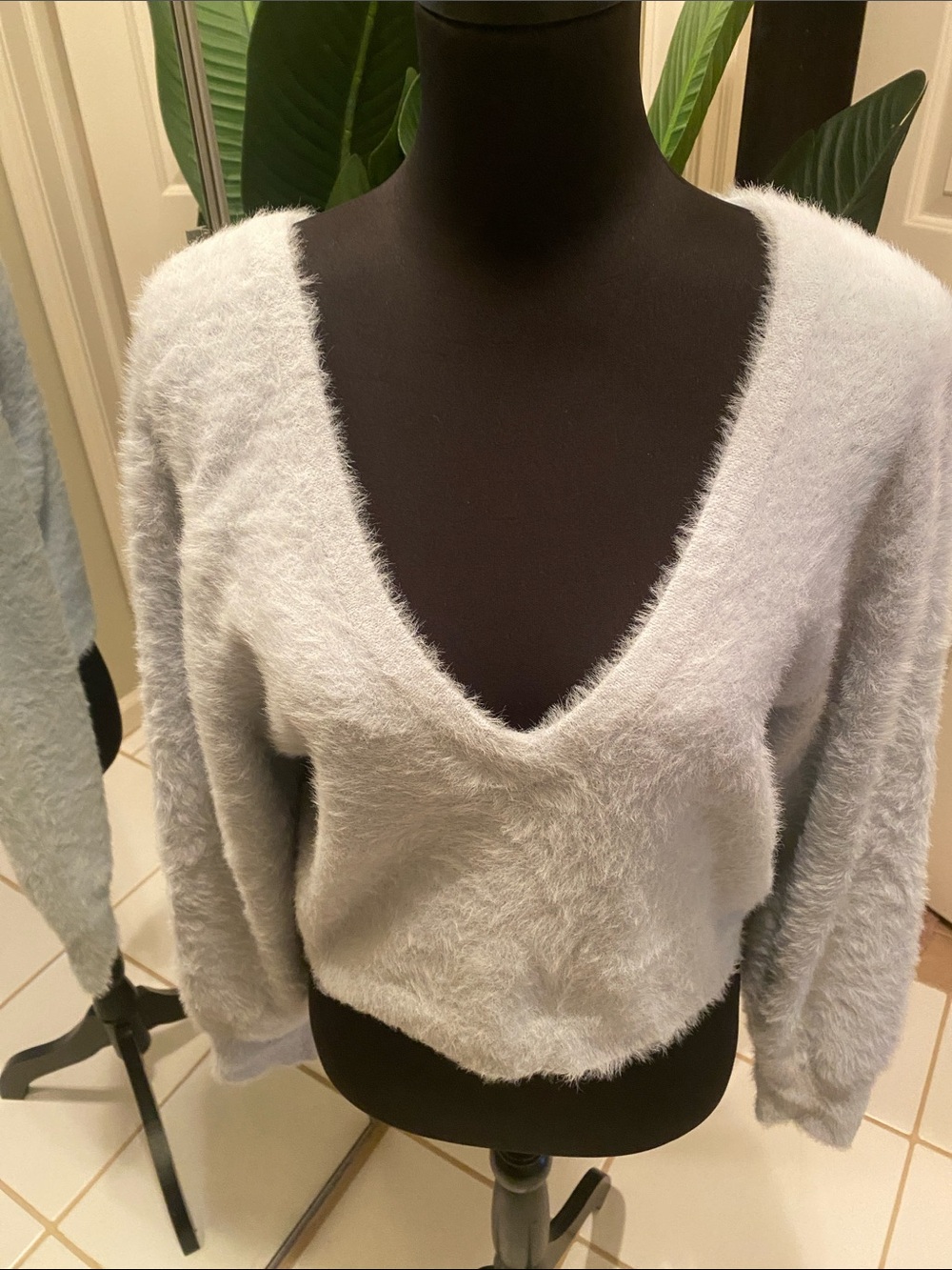 Finders … Light BlueFuzzy V-Neck Sweater